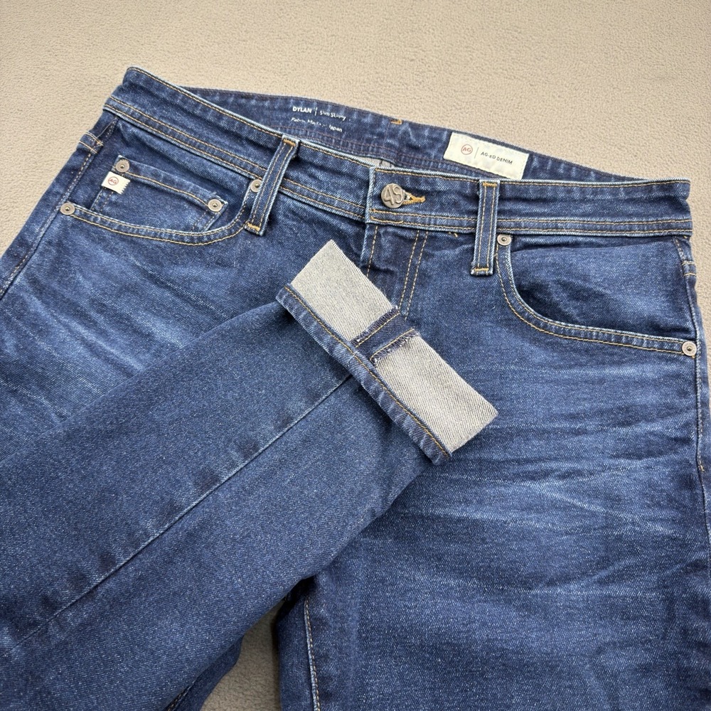 AG Adriano Goldschmied Jeans Mens 33x31 Blue Dylan Skinny Stretch Japan Denim